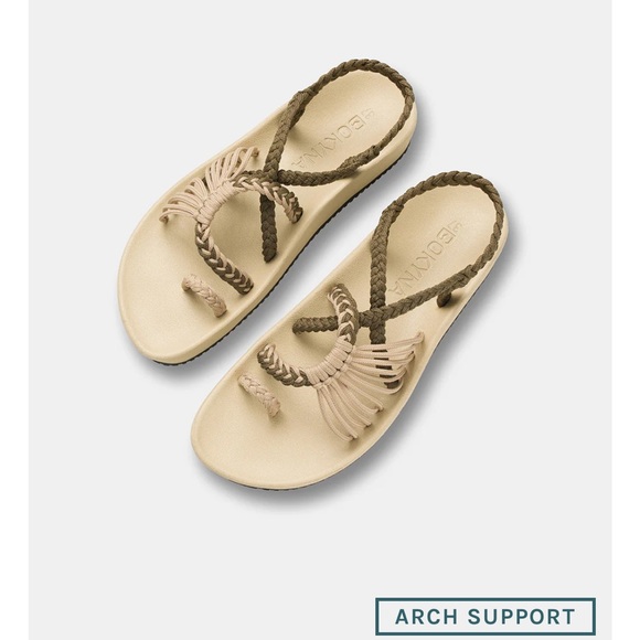 boknya Shoes - Boknya Elevate Arch Support Beige and Brown Sandals